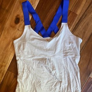 Lucy white and blue workout top